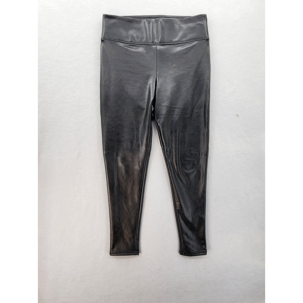Vince Camuto Black Faux Leather Leggings Womens Medium High Waisted Slim Pants